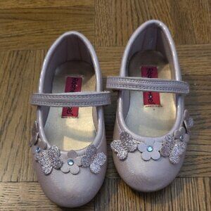 Pink And Rose Gold Sparkly Dress Shoes, 7T